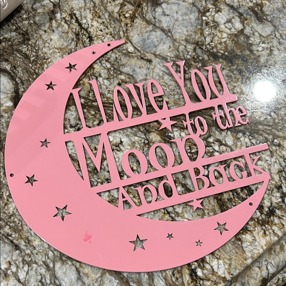 Pink Moon Wall Decor “I love you to the moon and back”